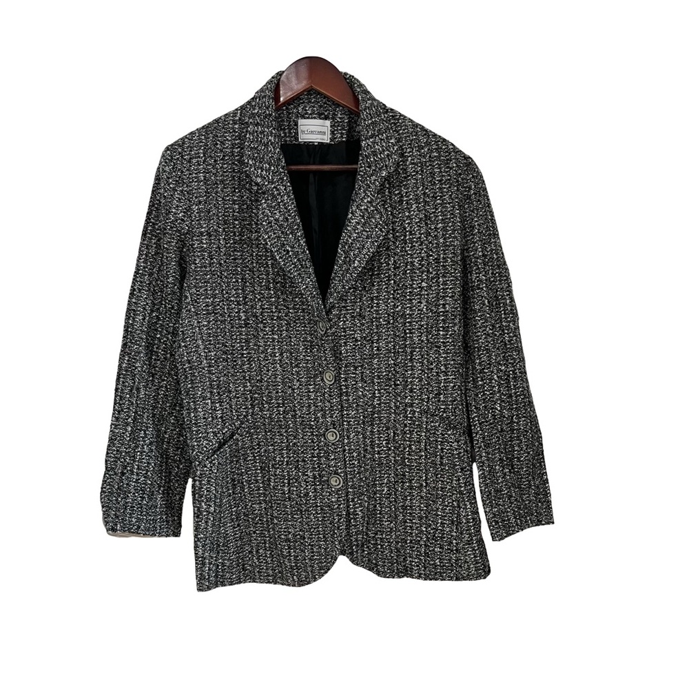 Giovanni Black Tweed Jacket